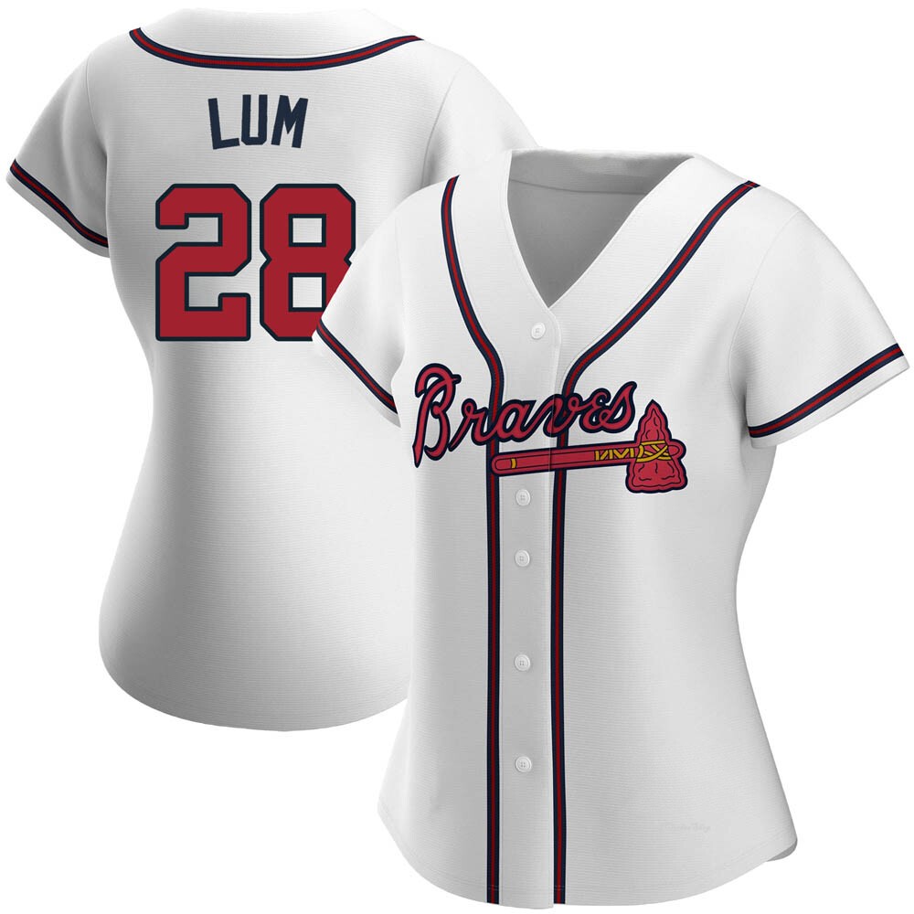 Women's Mike Lum Atlanta Braves Authentic White Home Jersey