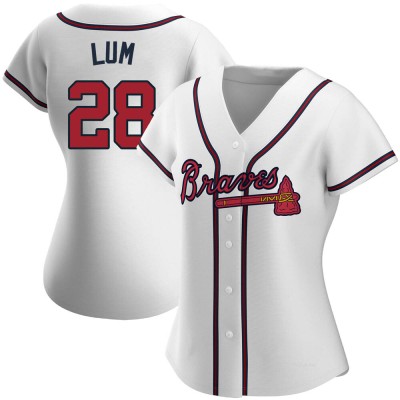 Women's Mike Lum Atlanta Braves Authentic White Home Jersey
