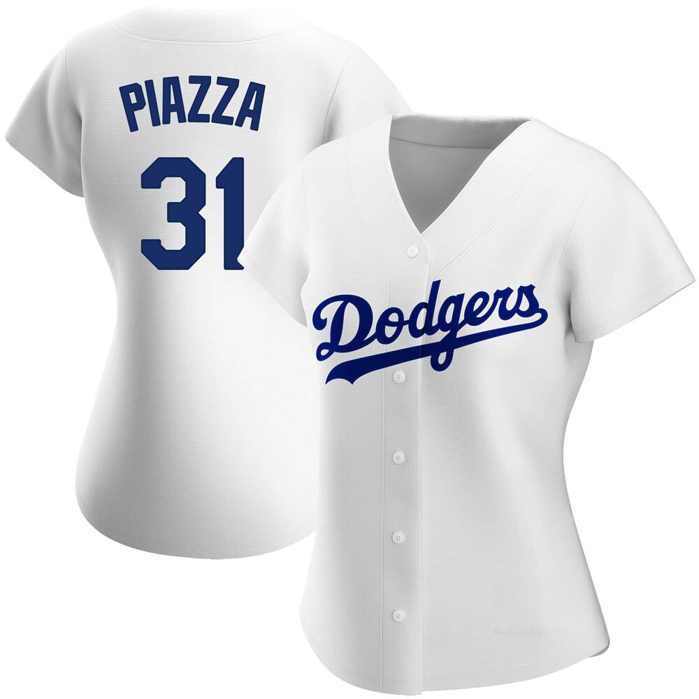 Women's Mike Piazza Los Angeles Dodgers Replica White Home Jersey