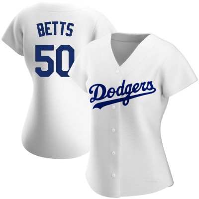 Women's Mookie Betts Los Angeles Dodgers Replica White Home Jersey