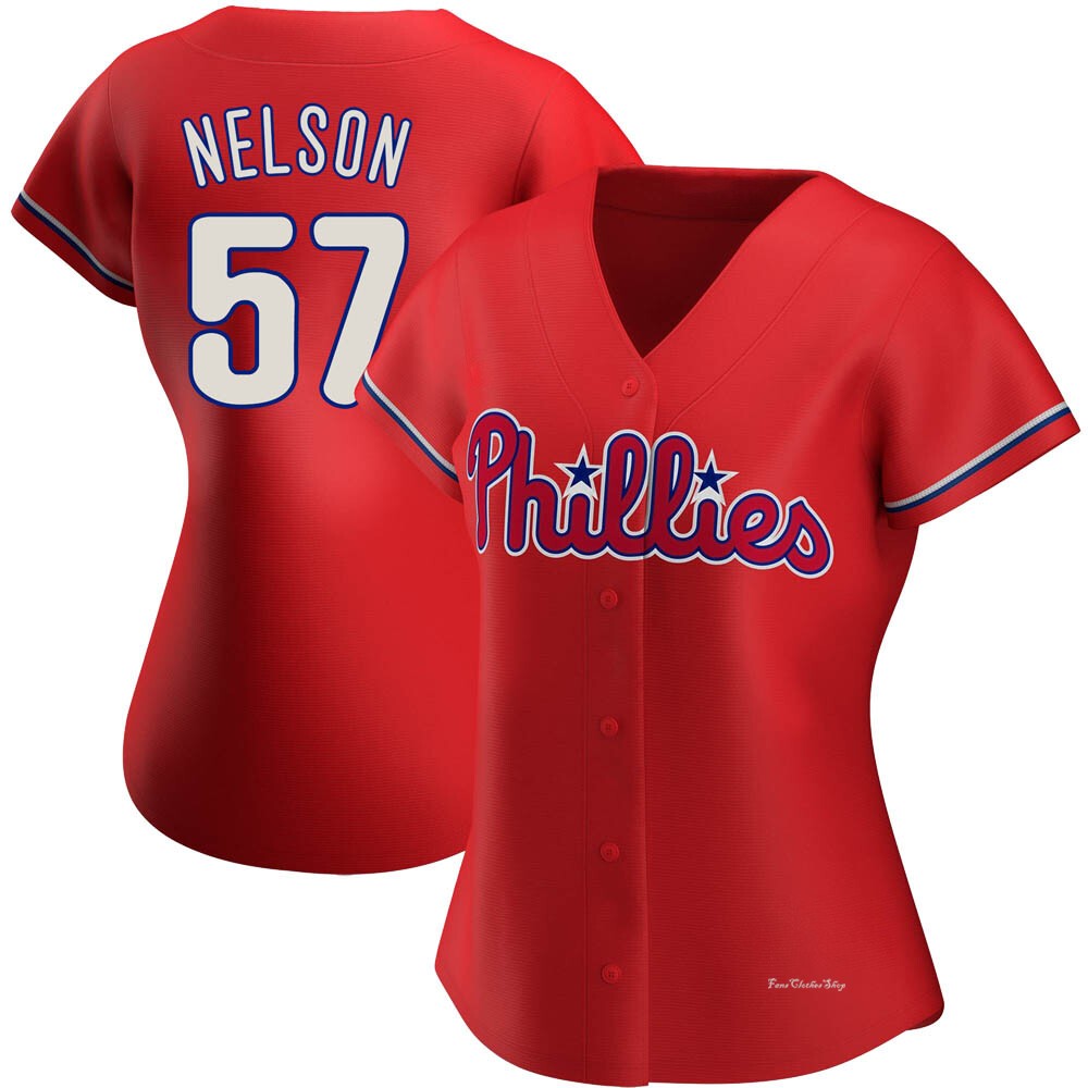 Women's Nick Nelson Philadelphia Phillies Authentic Red Alternate Jersey
