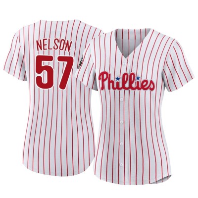 Women's Nick Nelson Philadelphia Phillies Replica White 2022 World Series Home Jersey