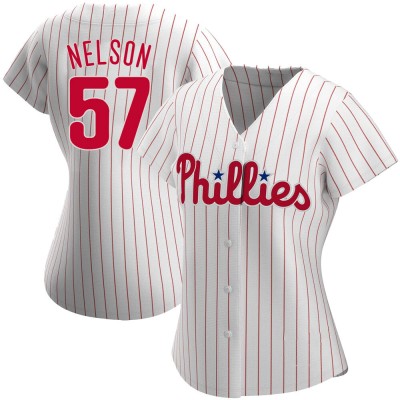 Women's Nick Nelson Philadelphia Phillies Replica White Home Jersey