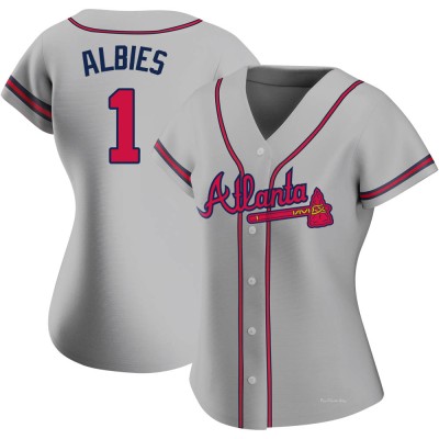 Women's Ozzie Albies Atlanta Braves Authentic Gray Road Jersey