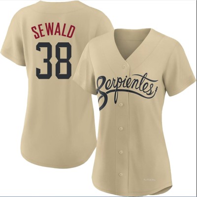 Women's Paul Sewald Arizona Diamondbacks Authentic Gold 2021 City Connect Cool Base Jersey