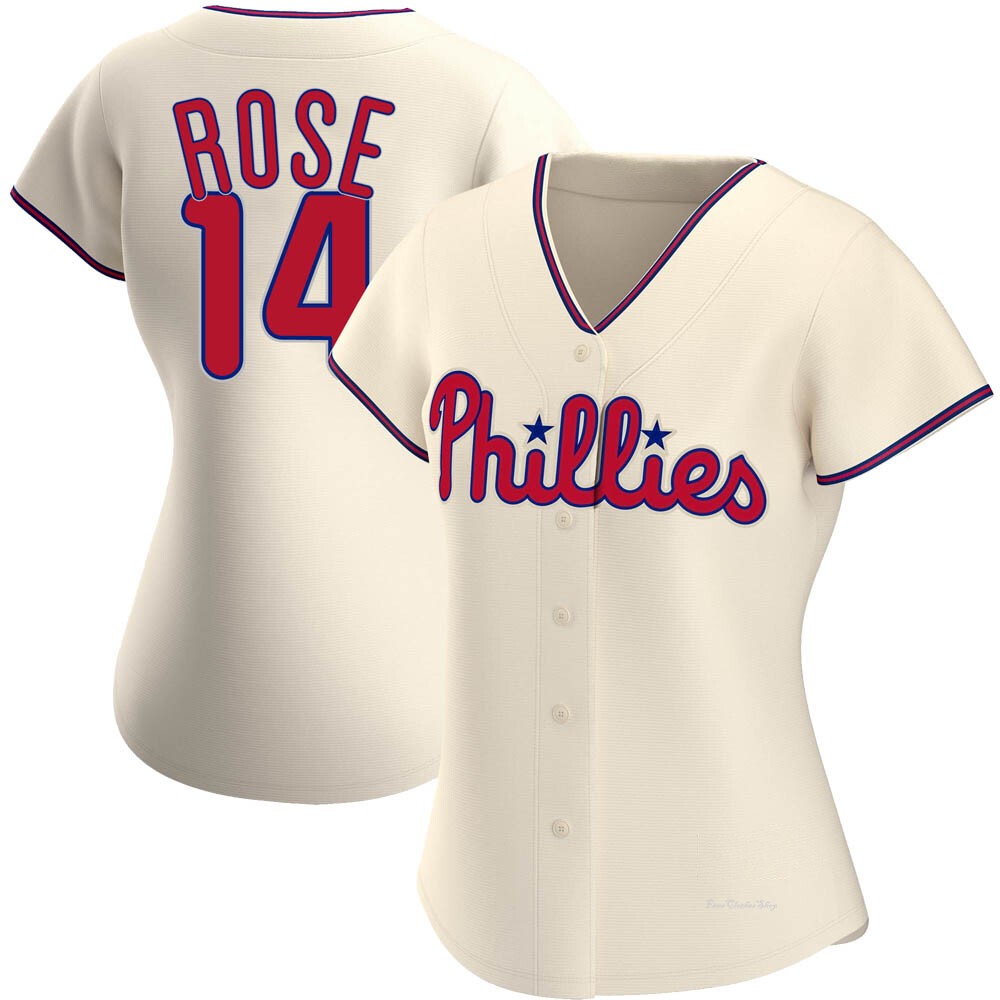 Women's Pete Rose Philadelphia Phillies Replica Cream Alternate Jersey