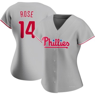 Women's Pete Rose Philadelphia Phillies Replica Gray Road Jersey