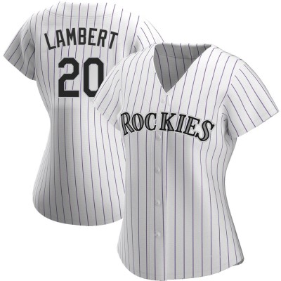 Women's Peter Lambert Colorado Rockies Authentic White Home Jersey