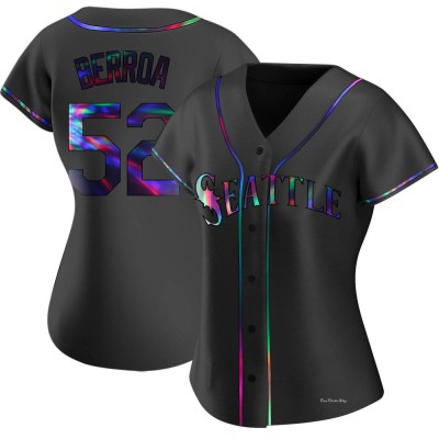 Women's Prelander Berroa Seattle Mariners Replica Black Holographic Alternate Jersey