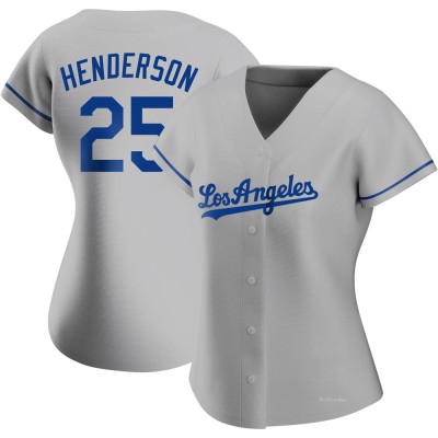 Women's Rickey Henderson Los Angeles Dodgers Authentic Gray Road Jersey