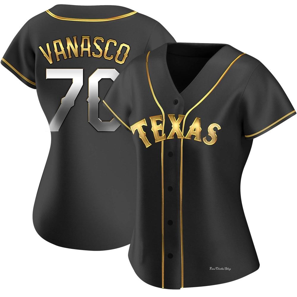 Women's Ricky Vanasco Texas Rangers Replica Black Golden Alternate Jersey