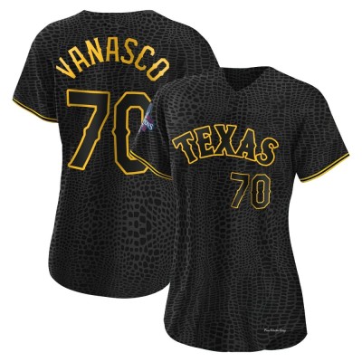 Women's Ricky Vanasco Texas Rangers Replica Black Snake Skin City 2023 World Series Champions Jersey