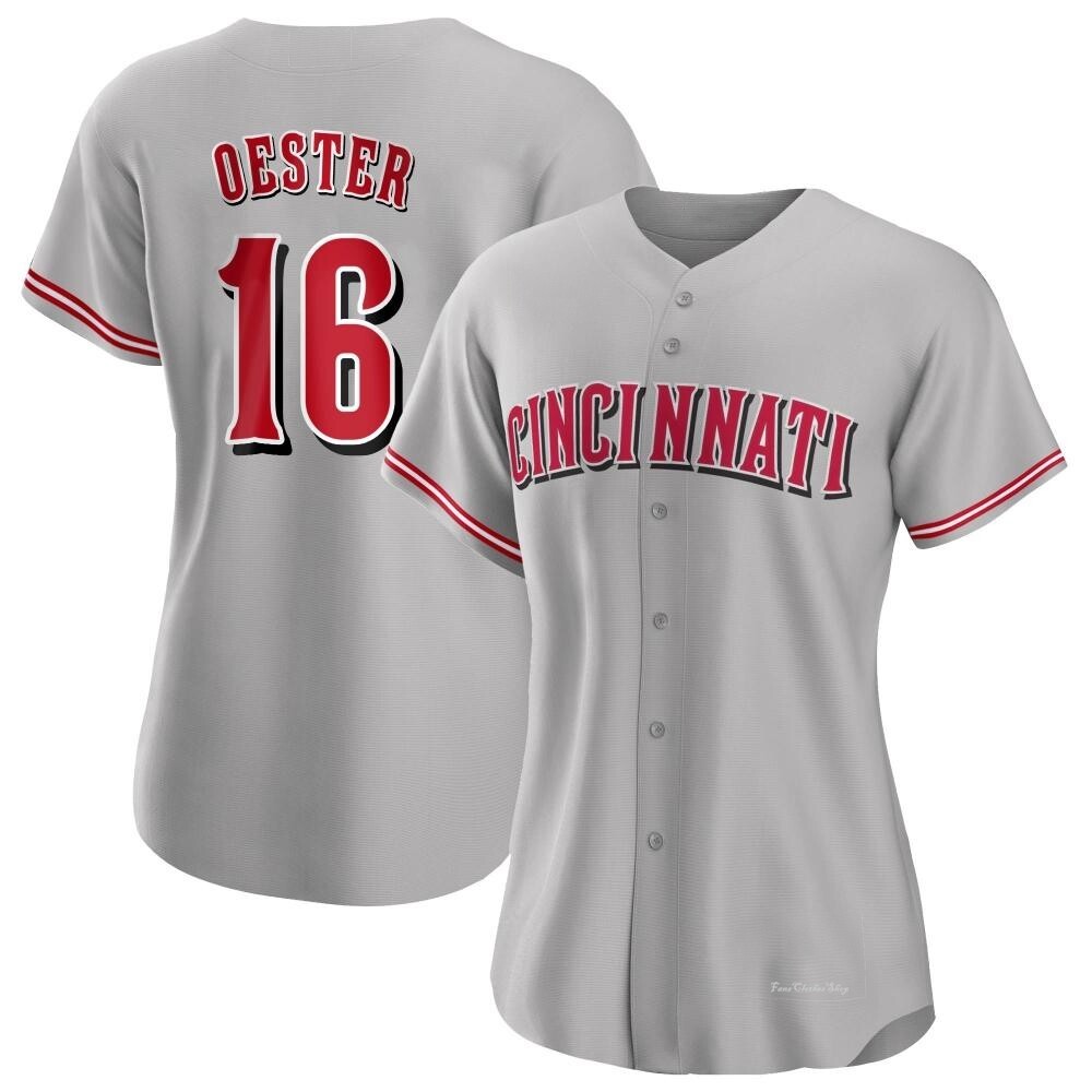 Women's Ron Oester Cincinnati Reds Authentic Gray Road Jersey