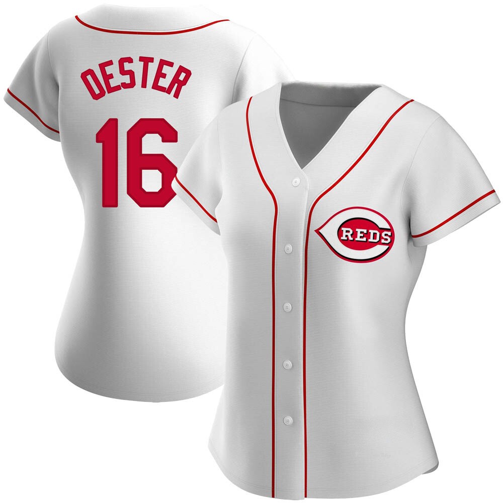 Women's Ron Oester Cincinnati Reds Replica White Home Jersey