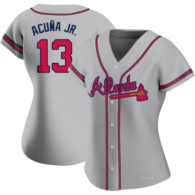 Women's Ronald Acuna Jr. Atlanta Braves Authentic Gray Road Jersey