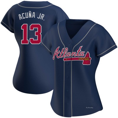 Women's Ronald Acuna Jr. Atlanta Braves Authentic Navy Alternate Jersey
