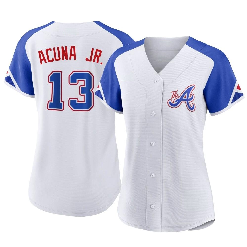 Women's Ronald Acuna Jr. Atlanta Braves Replica White 2023 City Connect Jersey