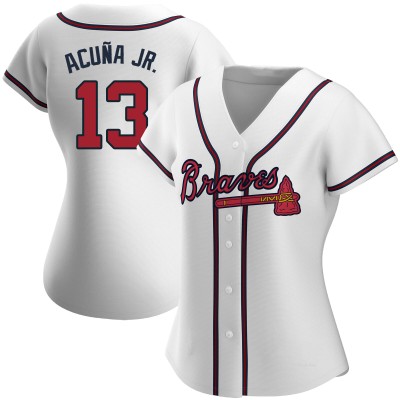 Women's Ronald Acuna Jr. Atlanta Braves Replica White Home Jersey