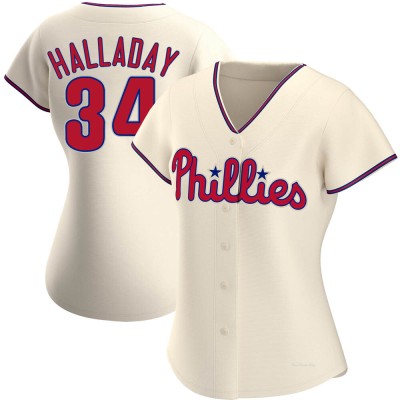 Women's Roy Halladay Philadelphia Phillies Authentic Cream Alternate Jersey