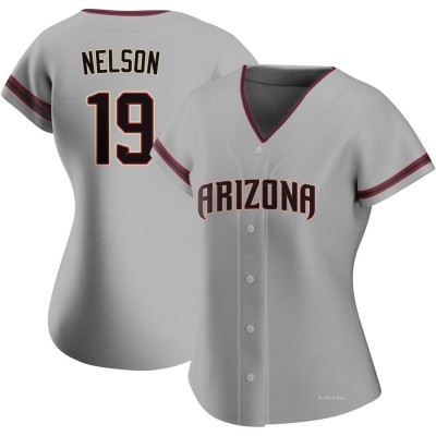 Women's Ryne Nelson Arizona Diamondbacks Authentic Gray Road Jersey