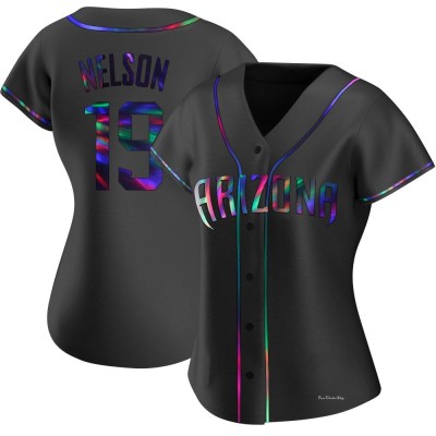 Women's Ryne Nelson Arizona Diamondbacks Replica Black Holographic Alternate Jersey