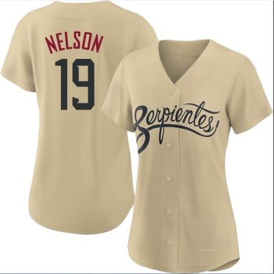 Women's Ryne Nelson Arizona Diamondbacks Replica Gold 2021 City Connect Cool Base Jersey
