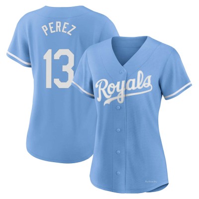 Women's Salvador Perez Kansas City Royals Authentic Light Blue 2022 Alternate Jersey