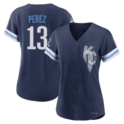 Women's Salvador Perez Kansas City Royals Replica Navy 2022 City Connect Jersey