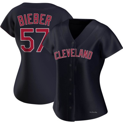 Women's Shane Bieber Cleveland Guardians Replica Navy Alternate Jersey