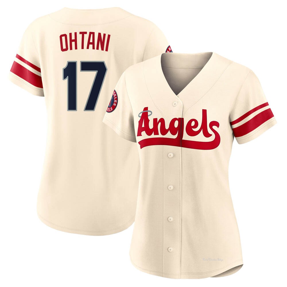 Women's Shohei Ohtani Los Angeles Angels Replica Cream 2022 City Connect Jersey