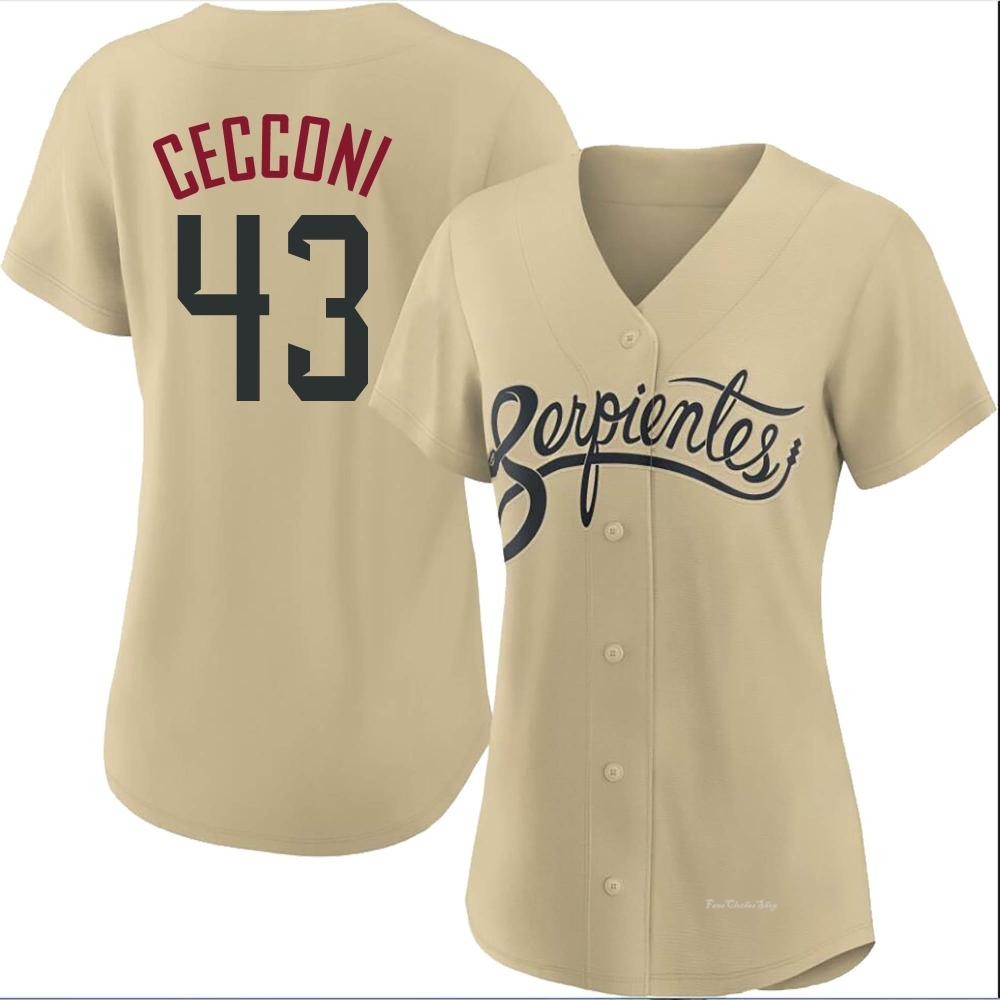 Women's Slade Cecconi Arizona Diamondbacks Replica Gold 2021 City Connect Cool Base Jersey