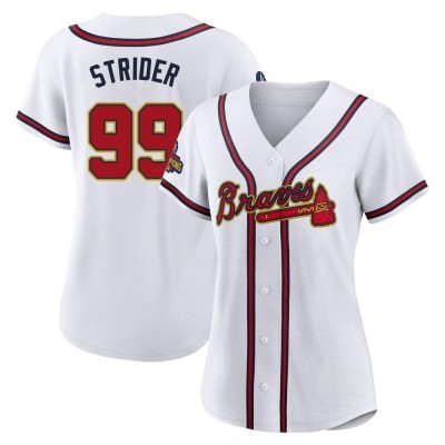 Women's Spencer Strider Atlanta Braves Authentic Gold White 2022 Program Jersey