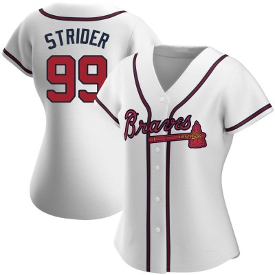 Women's Spencer Strider Atlanta Braves Replica White Home Jersey