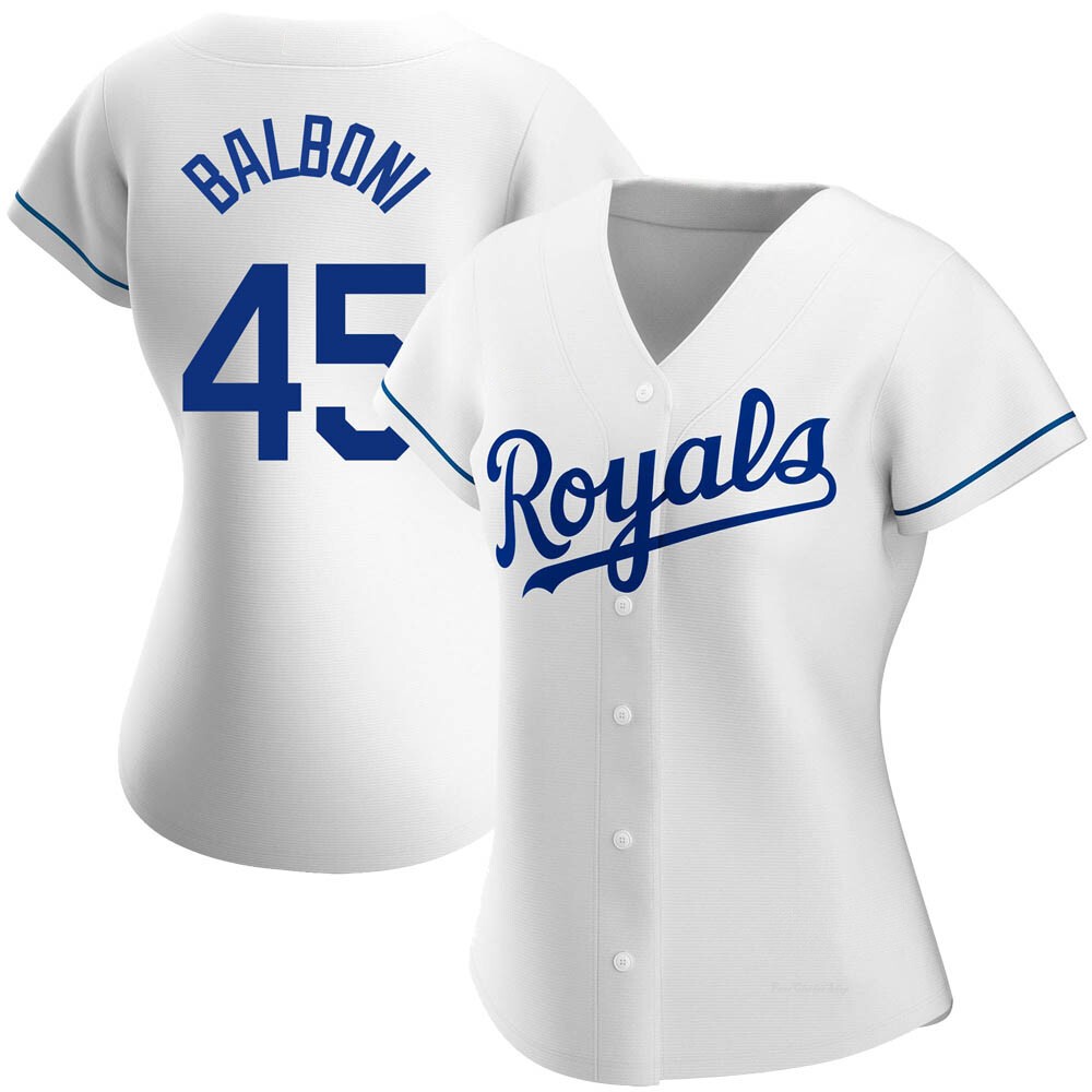 Women's Steve Balboni Kansas City Royals Replica White Home Jersey
