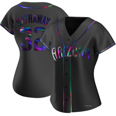 Women's Steve Hathaway Arizona Diamondbacks Replica Black Holographic Alternate Jersey