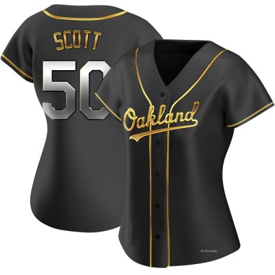 Women's Tayler Scott Oakland Athletics Replica Black Golden Alternate Jersey