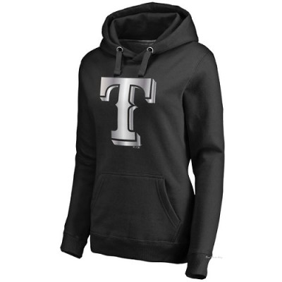 Women's Texas Rangers Black Platinum Collection Pullover Hoodie -