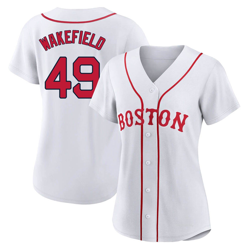 Women's Tim Wakefield Boston Red Sox Authentic White 2021 Patriots' Day Jersey