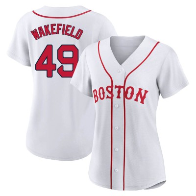 Women's Tim Wakefield Boston Red Sox Authentic White 2021 Patriots' Day Jersey