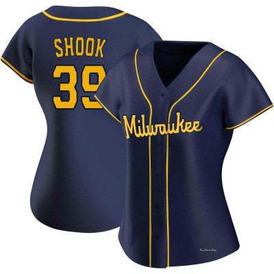 Women's TJ Shook Milwaukee Brewers Replica Navy Alternate Jersey