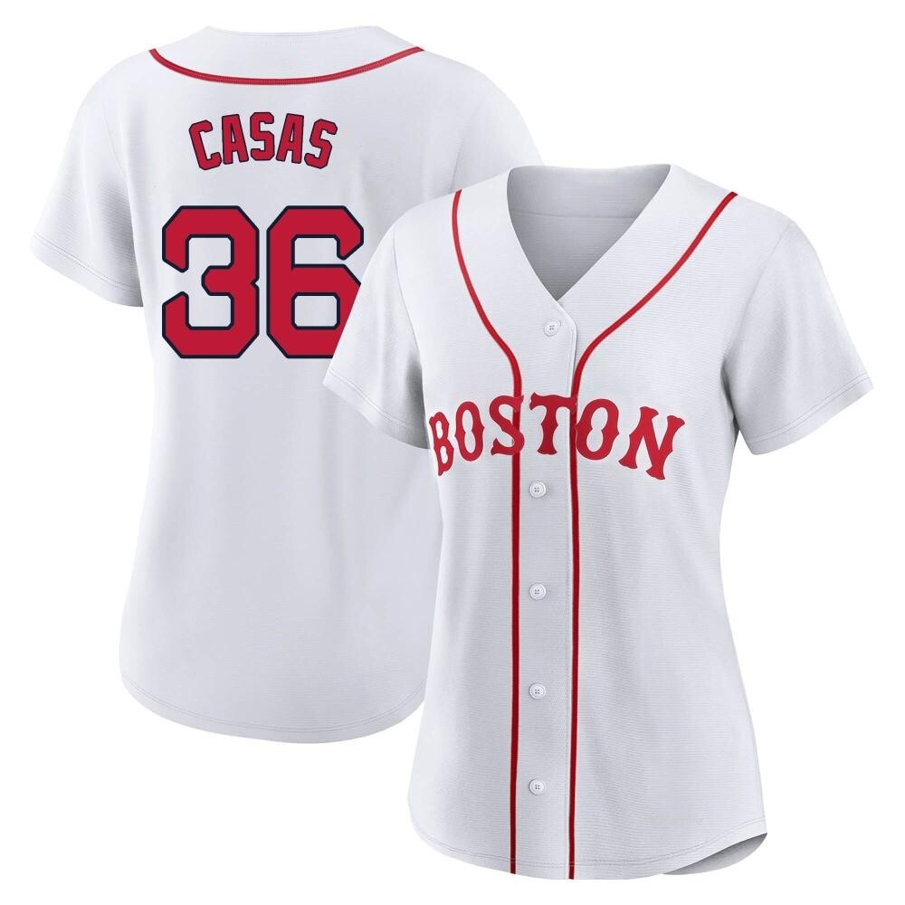 Women's Triston Casas Boston Red Sox Authentic White 2021 Patriots' Day Jersey