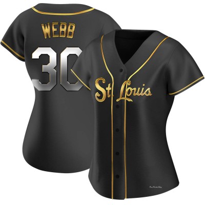 Women's Tyler Webb St. Louis Cardinals Replica Black Golden Alternate Jersey
