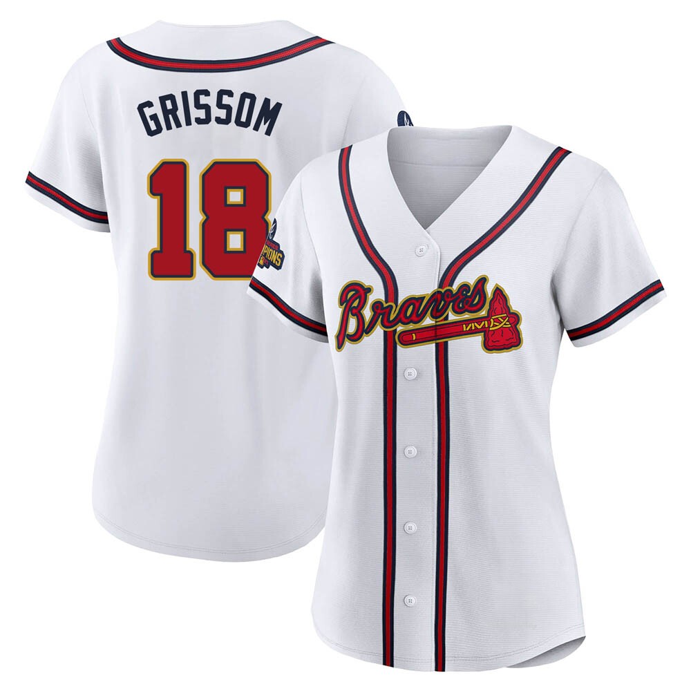 Women's Vaughn Grissom Atlanta Braves Authentic Gold White 2022 Program Jersey