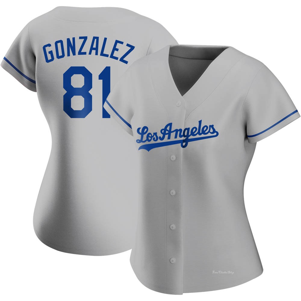 Women's Victor Gonzalez Los Angeles Dodgers Replica Gray Road Jersey