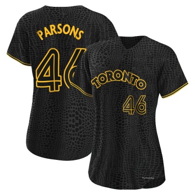 Women's Wes Parsons Toronto Blue Jays Authentic Black Snake Skin City Jersey