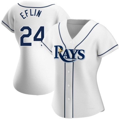 Women's Zach Eflin Tampa Bay Rays Replica White Home Jersey