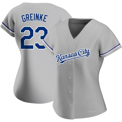Women's Zack Greinke Kansas City Royals Replica Gray Road Jersey