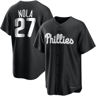 Youth Aaron Nola Philadelphia Phillies Replica Black/White Jersey
