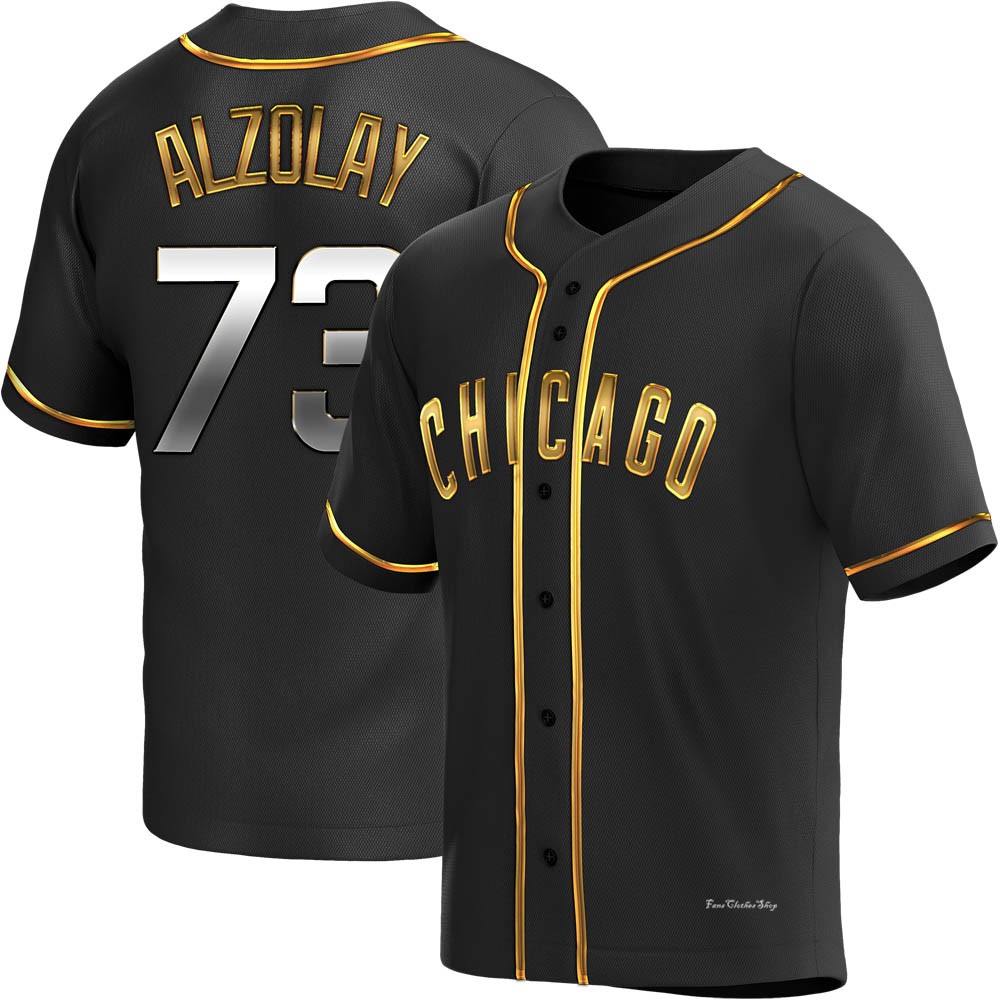 Youth Adbert Alzolay Chicago Cubs Replica Black Golden Alternate Jersey