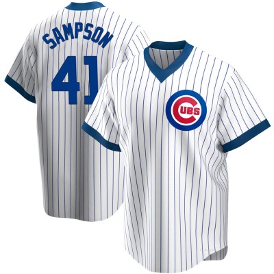 Youth Adrian Sampson Chicago Cubs Replica White Home Cooperstown Collection Jersey